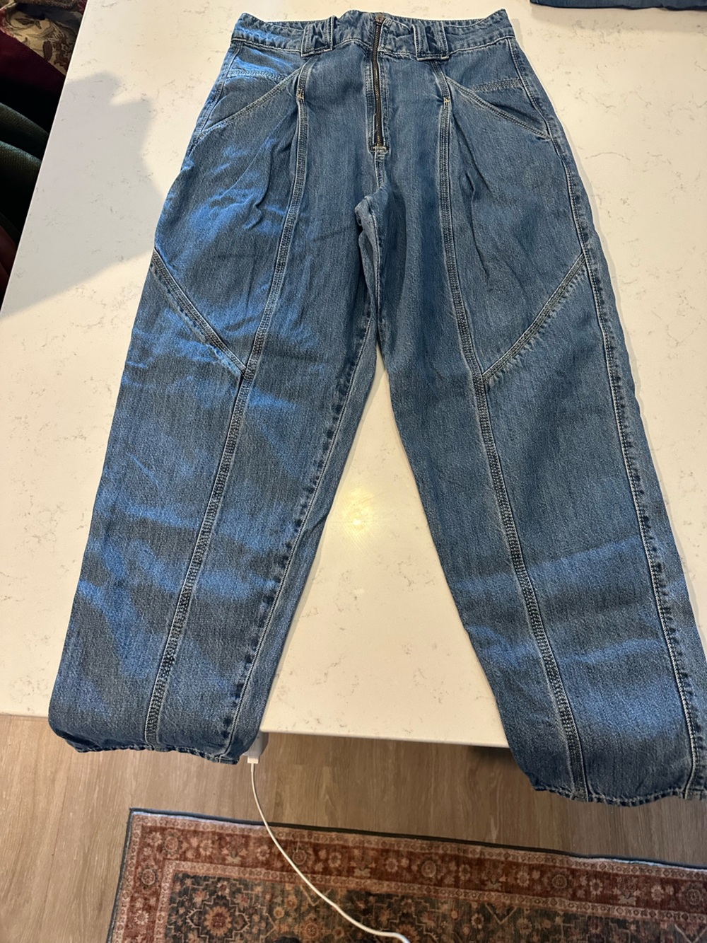 Maurices Light Blue Paneled Ankle Jeans